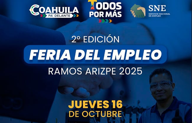 Este jueves 16 de octubre, feria del empleo en Ramos; será incluyente