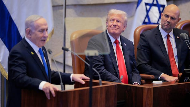 Trump declares ‘historic dawn of a new Middle East’ in Knesset speech after Netanyahu address