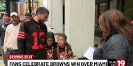 Browns fans endured the rain to see Browns win at home