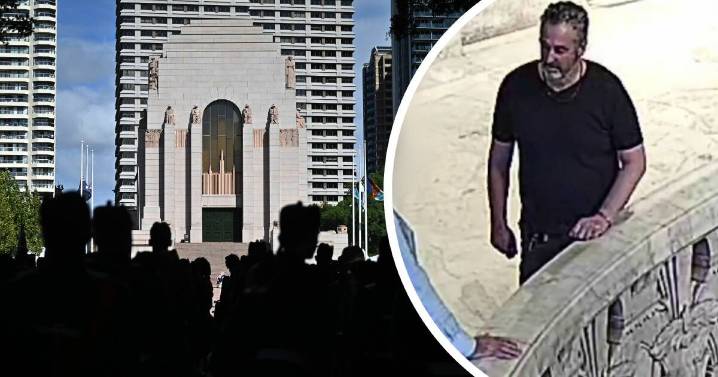 Police search after oil attack leaves stain on major war memorial