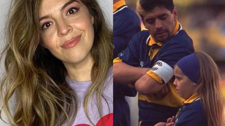 Dalma reveló la divertida anécdota detrás de una foto junto a Maradona en la Bombonera: "Cambiá la cara"
