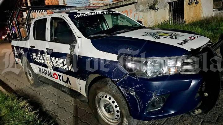 Vuelca patrulla municipal de Papalotla durante recorrido de vigilancia