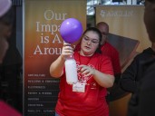 STEM Goes Red event shows girls science 