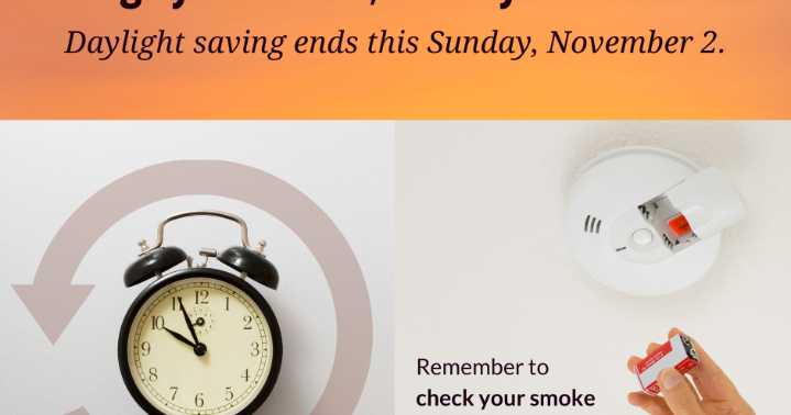 Reminder from Iowa City Fire Dept: Change clocks, check alarms