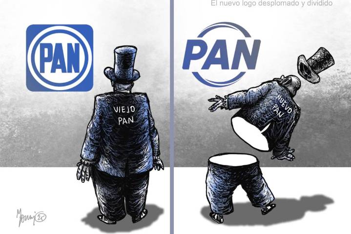 PAN: El nuevo logo desplomado y dividido