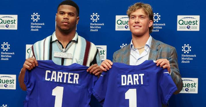 Giants Abdul Carter, Jaxson Dart lead Rookie of the Year polling