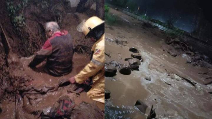 Deslave arrasa con viviendas en Huauchinango; habría personas heridas y no hay luz