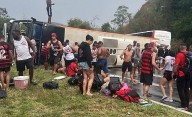 Tres heridos graves: volcó un micro con hinchas de Flamengo que viajaban a ver el partido contra Racing