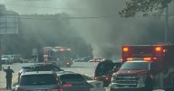 Bus carrying UMass Lowell students catches fire in Westwood, Massachusetts