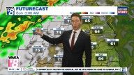 Mainly dry through Saturday; Rain, some thunder Sunday morning