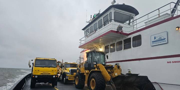 Ferries bring more equipment and crews to help Highway 12 clean