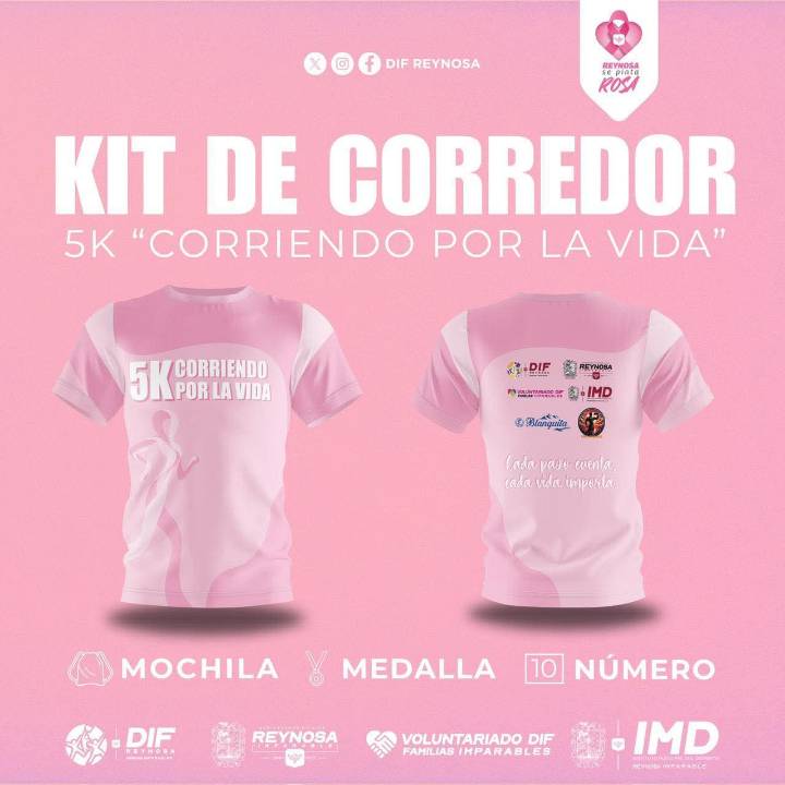 Reynosa lista para la carrera “Corriendo por la Vida 5K”