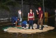 Ana Paty Peralta atiende ruptura de tubería en Donceles