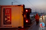 Volcó camión de carga en el Corredor 2000; no hubo heridos