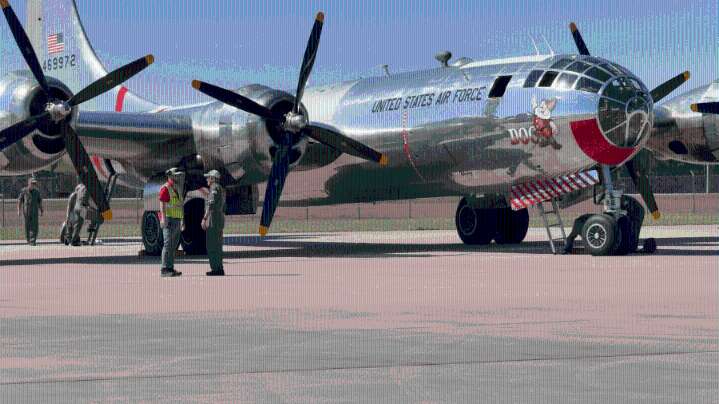 WWII era aircraft B-29 DOC and P-51 Gunfighter visit Bay County