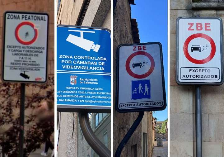 Todas las señales distintas con las que te pueden multar en Salamanca por circular en zonas peatonales