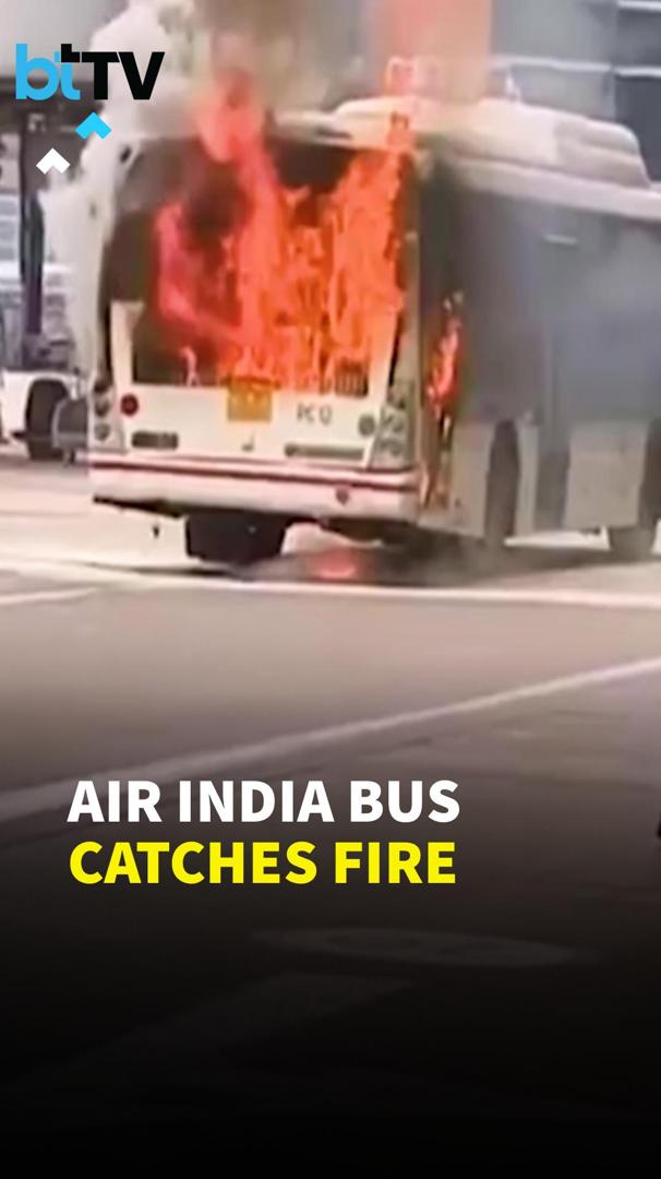 Fire Breaks Out In Air India SATS Bus At IGI Airport, No Injuries Reported
