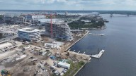 Construction standing in Jacksonville's Sports and Entertainment District