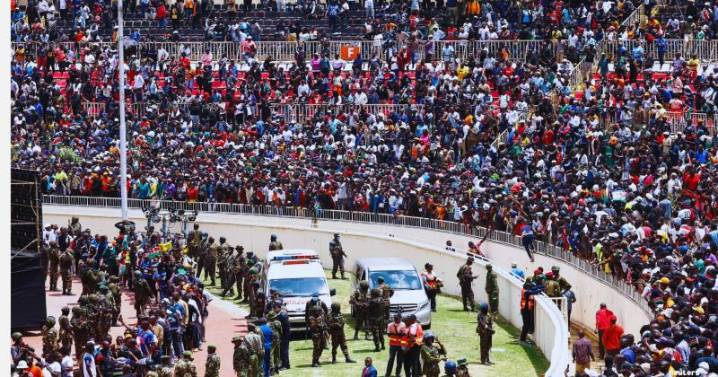 Mourners injured in stampede during Kenya's state funeral for former PM Odinga
