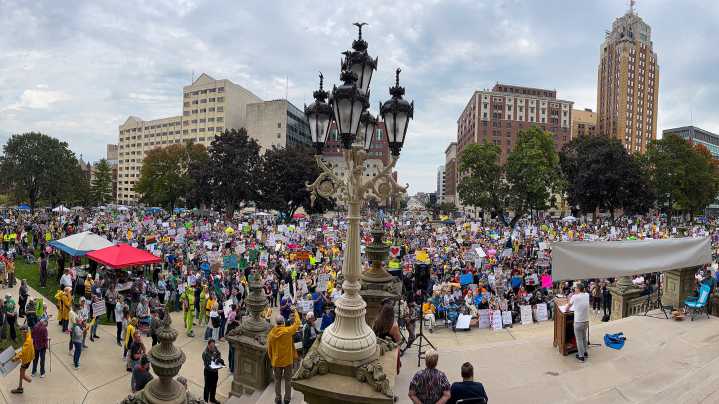 Photos: Thousands rally at Lansing No Kings demonstration at capitol