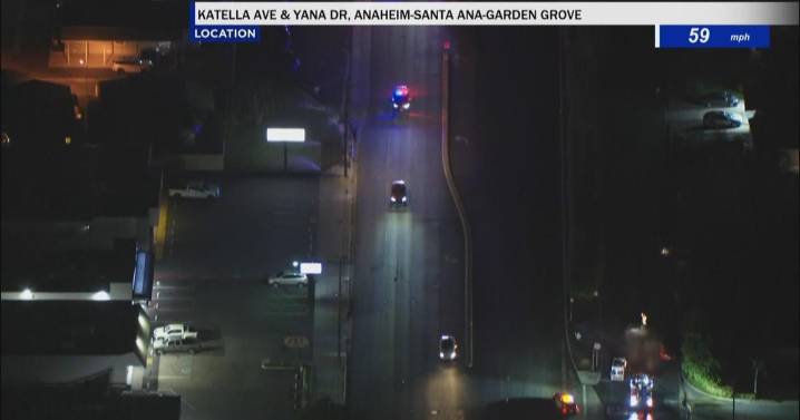 Orange County Sheriff's deputies in pursuit of stolen car