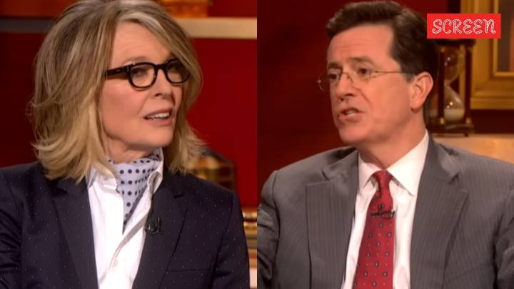 When Diane Keaton joked about suing Stephen Colbert for sexual assault because of a backstage hug: ‘I am bringing you up on charges’