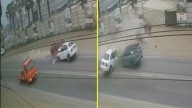 Video muestra impactante choque frontal de tres vehículos en Coquimbo