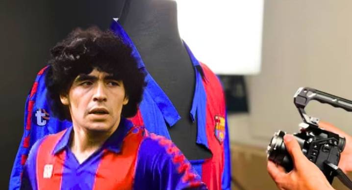 Diego Maradona: anuncian subasta de su camiseta en histórica bronca en Barcelona [VIDEO] Casaquilla del Pelusa que se rompió durante la pelea que sostuvo en la gran final de la Copa del Rey 198 ante A
