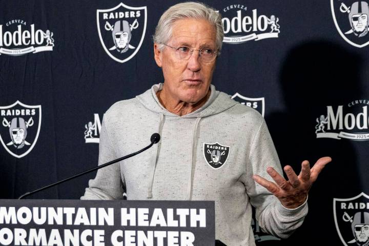 Raiders coach Pete Carroll speaks following loss to Kansas City Chiefs