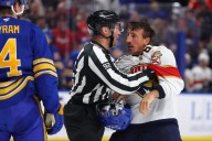 Brad Marchand steals, destroys Rasmus Dahlin's helmet during Panthers