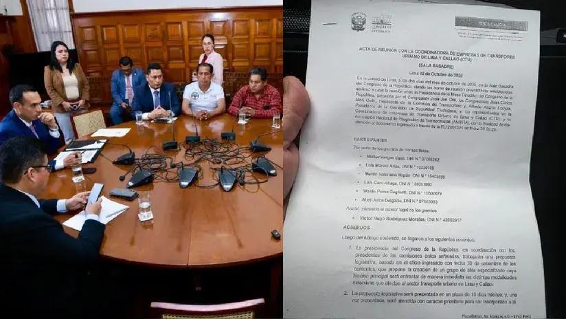 Transportistas llegan a un acuerdo en el Congreso para impulsar proyecto de ley contra extorsiones