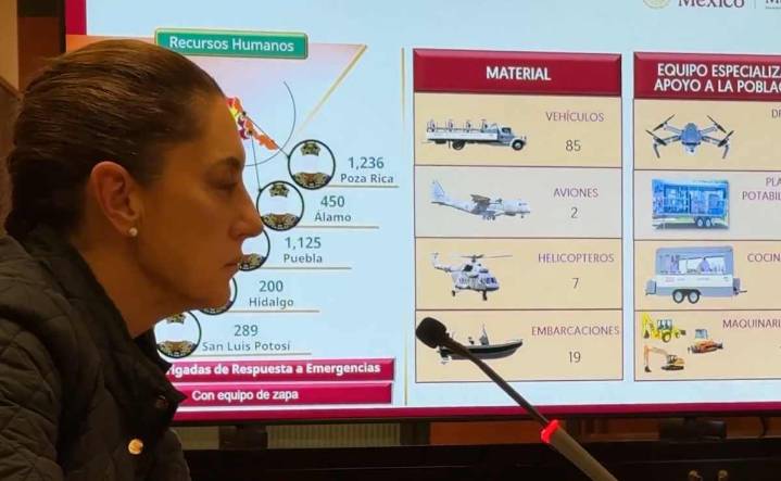 Sheinbaum visita Puebla, Veracruz e Hidalgo, entidades afectadas por lluvias