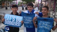 Dodger fans rally at 3rd Street Promenade ahead of World Series Game 1