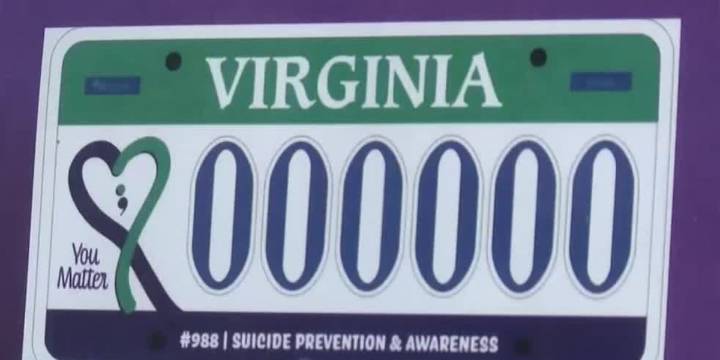 Virginia mother works to raise awareness through suicide prevention license plates