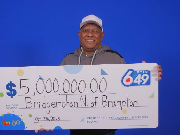 Brampton man who came to Canada with $300 celebrates $5M win