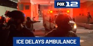 Federal agents delay ambulance leaving Portland ICE building with injured protester