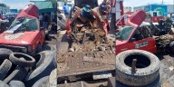 Llantera móvil explota y daña un vehículo en Guadalajara