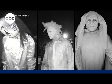 Home invasion by Halloween-masked individuals caught on camera