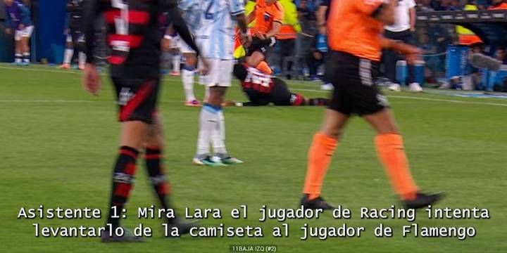 Conmebol dio a conocer el audio del VAR de la expulsión de Gonzalo Plata tras un cruce con Marcos Rojo en Racing