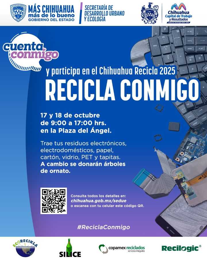 Invitan Estado y Municipio a «Chihuahua Recicla 2025”; intercambia basura por árboles