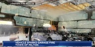 Parked vehicle causes fire in Town of Milton garage