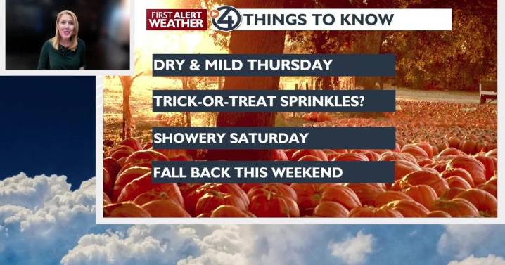 🌤️Partly sunny and mild on Thursday, watching for showers on Halloween 👻🎃