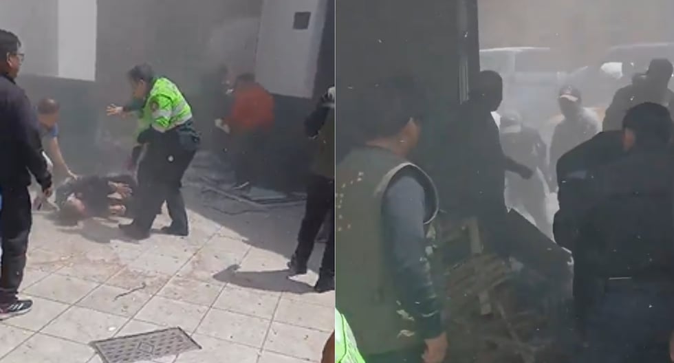 Parte del techo de la comisaría de Surquillo colapsó y dejó tres policías heridos (VIDEO)