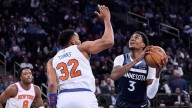 Jaden McDaniels posterizes Blazers rookie Yang Hansen