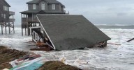 Half a dozen homes in North Carolina's Outer Banks fall into ocean amid rough surf