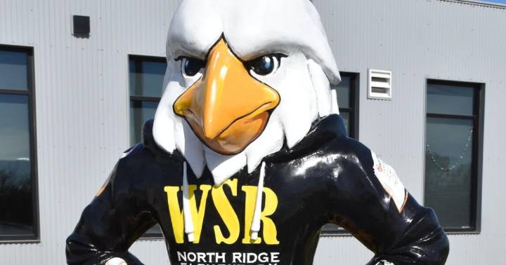 Big reveal—New Go-Hawk statue unveiled at North Ridge Elementary