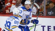Jake Neighbours scores twice as Blues beat Flames 4