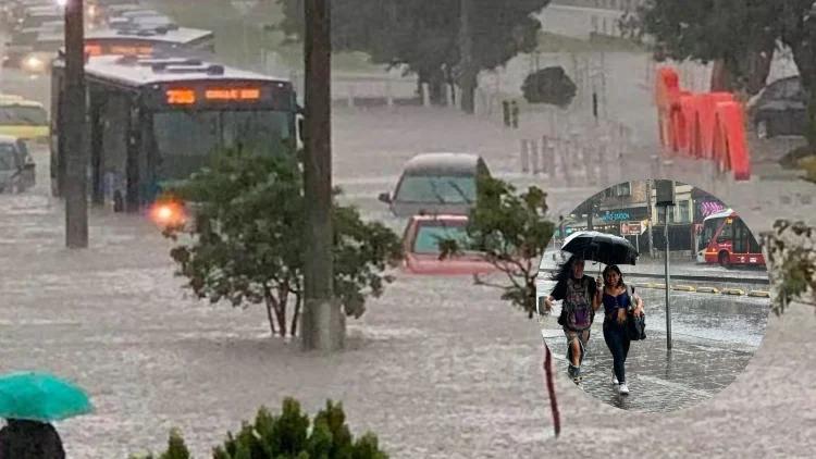 Caos vial en el Norte de Bogotá: Lluvias y granizada colapsan la Movilidad