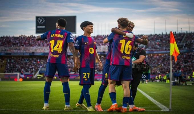Barcelona goleó 6-1 a Olympiacos y recupera terreno en la Champions League
