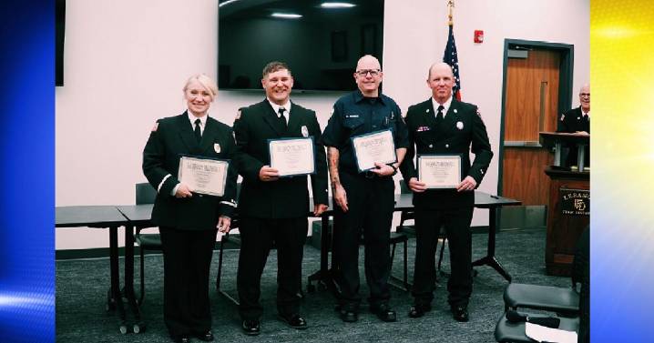 Lebanon Fire District celebrates promotions of four team members